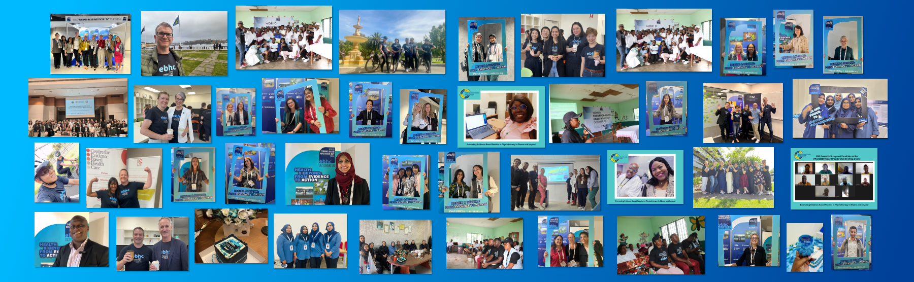 collage of people celebrating World EBHC Day 2024