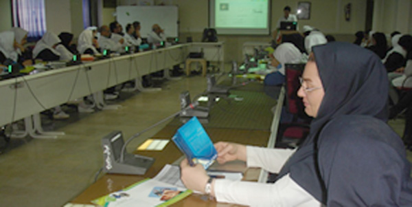 Healthcare workers at a meeting.